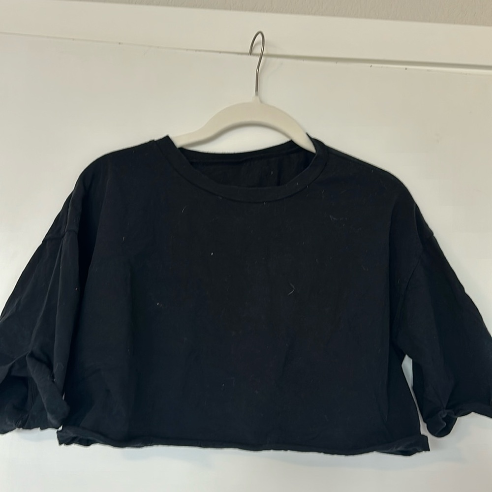 Balance Athletica black workout crop top